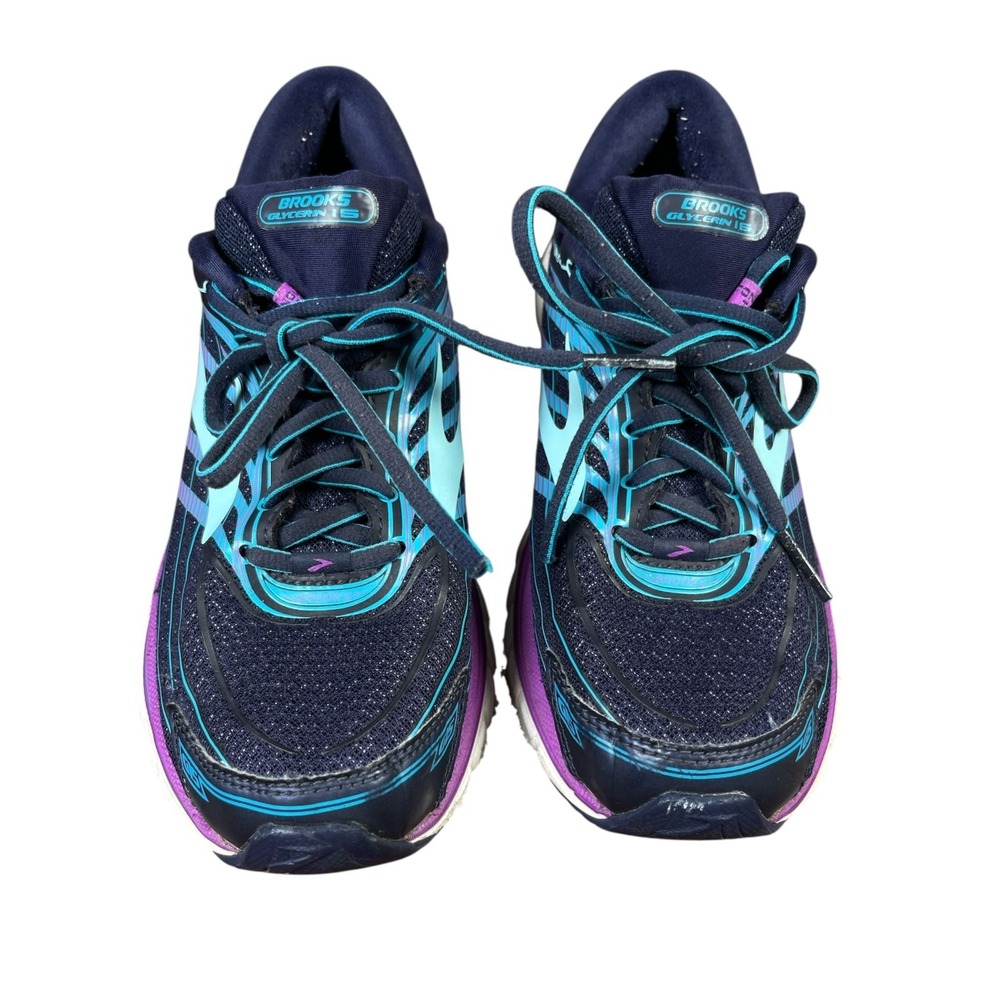 Brooks Glycerin 15 Womens Size 9 Running Shoes Cushioned Blue Purple
